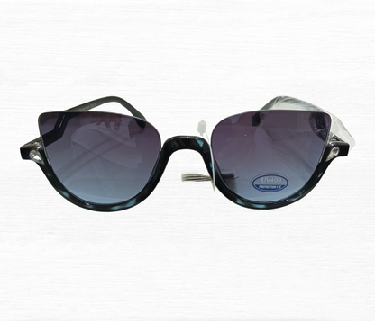 Cat Eye Half Frame Sunglasses with Diamond Accent for Ladies