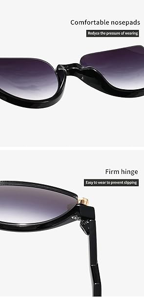 Cat Eye Half Frame Sunglasses with Diamond Accent for Ladies